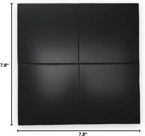 Miniatura 6 de Tenedos Azulejo de porcelana negro mate de 8 x 8 para uso en suelos y paredes, caja de 4 azulejos que cubren 1.7 pies cuadrados, ideal para paredes