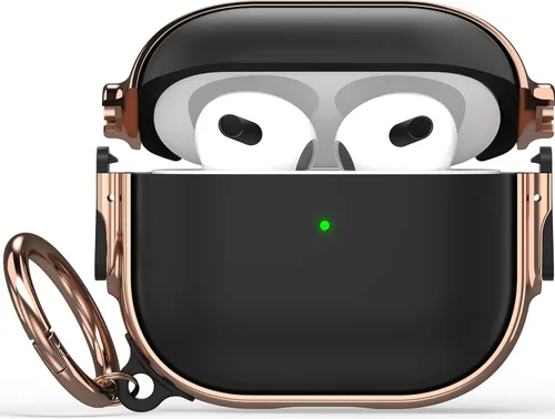 Miniatura 23 de Maxjoy Funda para AirPods 3 con cerradura, bonita funda protectora rígida para AirPod 3 de tercera generación para mujeres y hombres con llavero