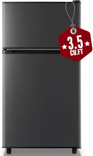 Miniatura 10 de WANAI - Refrigerador miniatura con congelador, 3.5 pies cúbicos, 2 puertas, pequeño refrigerador con características de control mecánico de 7