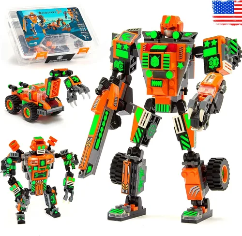 JITTERYGIT Mech Robot soldado que brilla en la oscuridad ladrillos de juguete STEM, juguetes para niños de Navidad, cumpleaños, Regalos, regalo