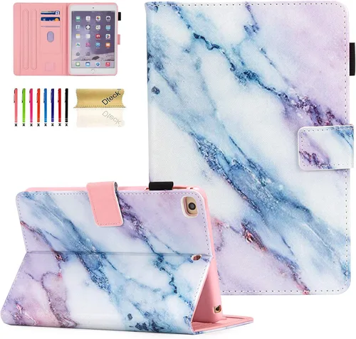 Miniatura 18 de Dteck Funda para iPad mini 5/4/3/2/1 - [Diseño de flores en relieve] Funda tipo folio clásica