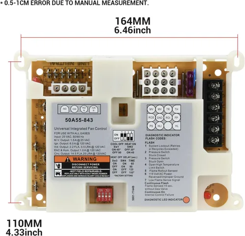 Miniatura 9 de 50A55-843 Módulo de control de encendido de horno compatible con White Rodgers Emerson HVAC Systems - Placa de control de encendido universal