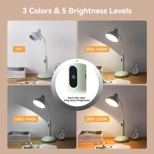 Miniatura 2 de VAVOFO lámpara de escritorio de control táctil inalámbrico 6788-2700-7000K temperatura de color, 700LM, lámpara LED para el cuidado de los ojos
