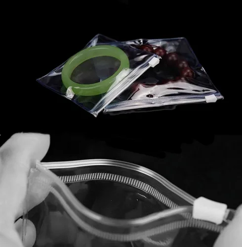 Paquete de 50 bolsas de PVC autoselladas con cierre de cremallera, bolsa transparente antioxidación, prevención de deslustre, bolsa sellada pequeña,