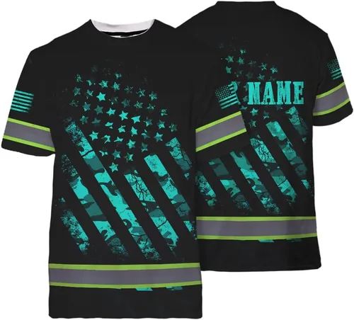 Miniatura 29 de Maddly Colección de ropa de trabajo de alta visibilidad con bandera de EE. UU., personalizada con nombre para trabajadores, corredores, camioneros