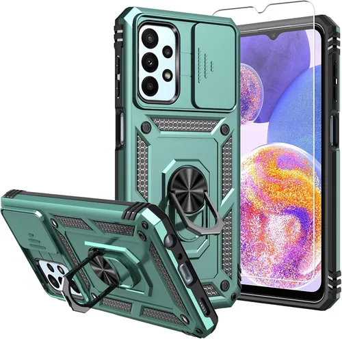 Miniatura 10 de Funda protectora para Galaxy A23 5G, con protectores de pantalla y funda para cámara, grado militar, 16 pies. Funda a prueba de caídas con función