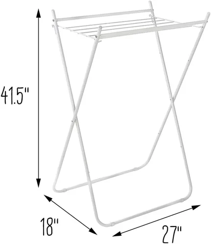 Miniatura 6 de Honey-Can-Do Estante de secado de ropa plegable de metal, estante plegable para ropa con capacidad para 40 libras, diseño apto para colgar con patas