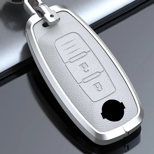 Miniatura 3 de ontto Funda de metal para llavero Nissan 2023 2024, funda de piel de piel de 360 grados de protección para llaves Rogue Pathfinder X-Trail Versa