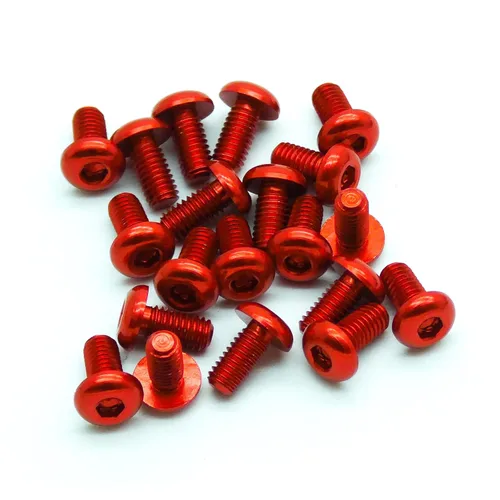 Miniatura 3 de 20pcs M3x6mm Tornillos de cabeza de botón 6063 Aluminio Hex Socket (Anodized Color Opciones) (negro)