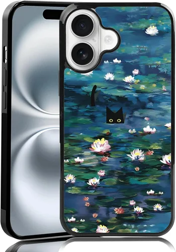 Miniatura 21 de Elegante funda de teléfono con diseño de gato Marie compatible con iPhone 11, funda de encaje dorado para iPhone, a prueba de golpes, rosa fucsia