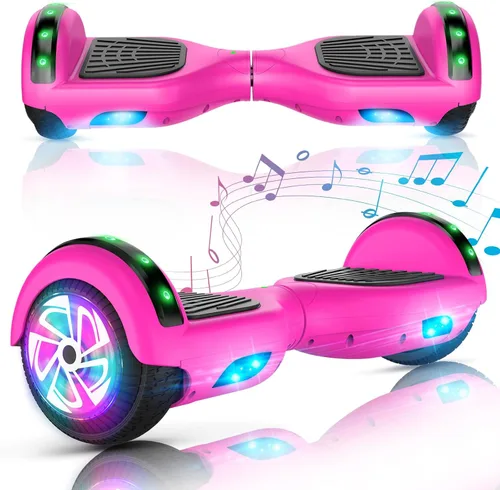Miniatura 11 de CBD Scooter with Corlorful LED Lights,6.5" Wheels, Dual 300W Motor Scooter for Kids Girls Boys Adults, All Ages A02-Blanco
