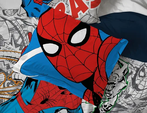 Miniatura 5 de Marvel Spiderman Spidey VS - Juego de cama de 7 piezas tamaño completo - Incluye edredón y juego de sábanas - Microfibra súper suave resistente a