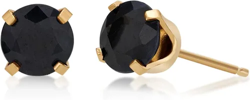 Lavari Jewelers - Aretes redondos de piedras preciosas naturales para mujer en oro amarillo o blanco de 14 quilates con piedra natal de 0.197 in,