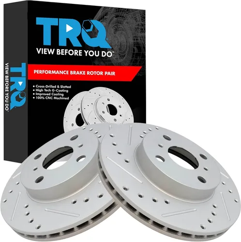 Miniatura 196 de TRQ Juego de rotores de freno de rendimiento trasero con revestimiento G premium compatible con Mazda 6 2014-2021