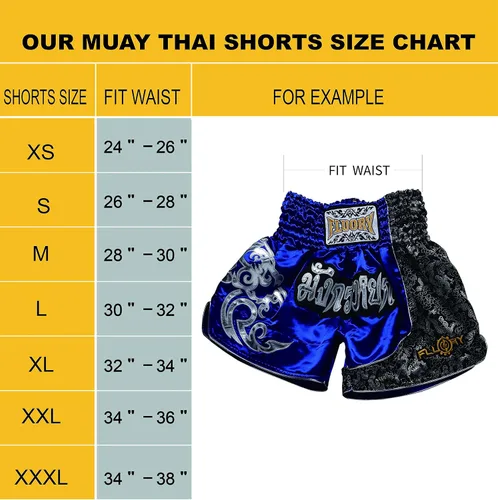 Miniatura 6 de FLUORY Tamaño de los pantalones cortos Muay Thai XS, S, M, L, XL, 2XL, 3XL, 4XL, pantalones cortos de boxeo para hombresmujeresniños con muchos