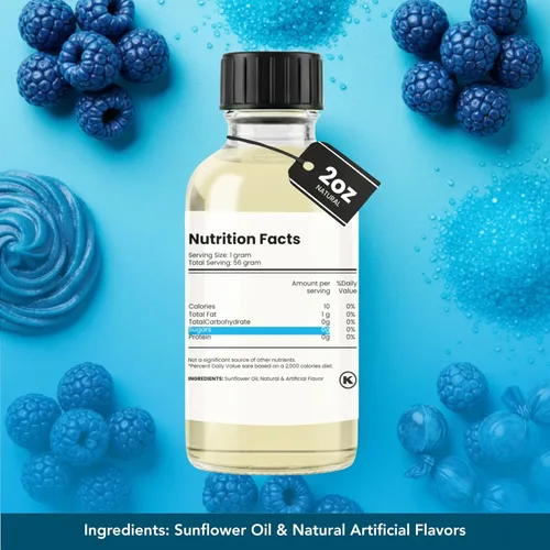 Miniatura 2 de Dolce Flav Extracto Azul de Frambuesa – 2 onzas de saborizante concentrado soluble en aceite, kosher, sin azúcar, saborizante azul de frambuesa