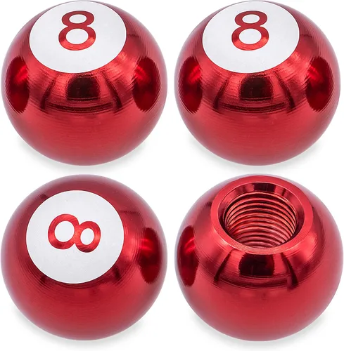 Miniatura 78 de 4 piezas tapas de vástago de válvula de neumático estilo bola 8, cubiertas universales de vástago de válvula de neumático con núcleo de cobre a