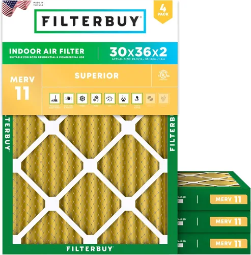 Miniatura 66 de Filterbuy Filtro de aire 18 x 20 x 1 pulgadas MERV 11 Defensa Superior contra Mascotas y Alergias (paquete de 4), Filtros de Reemplazo