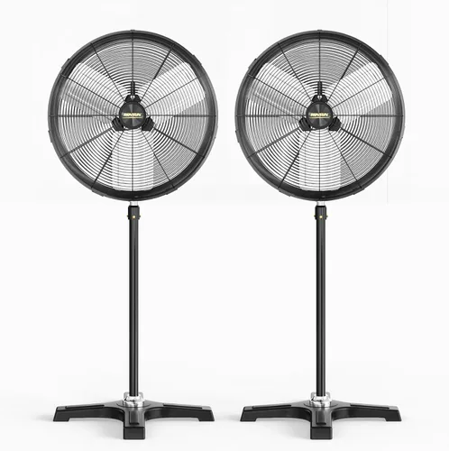 Miniatura 8 de ROVSUN Ventilador de pedestal industrial de 20 pulgadas, ventilador de pie de alta velocidad de 5000 CFM y resistente, ventilador de metal