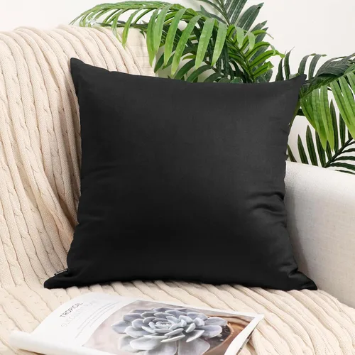 Miniatura 6 de Coddsmz Paquete de 4 fundas decorativas de 100% algodón para cojín cuadrado, funda de almohada de color liso para bricolaje, para sofá y dormitorio