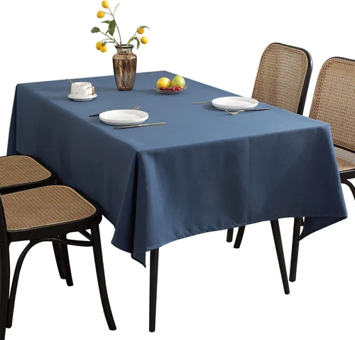 Miniatura 10 de Jeloris Mantel rectangular de lino de algodón, impermeable y a prueba de derrames, estilo nórdico, suave y resistente a las arrugas, mantel de tela