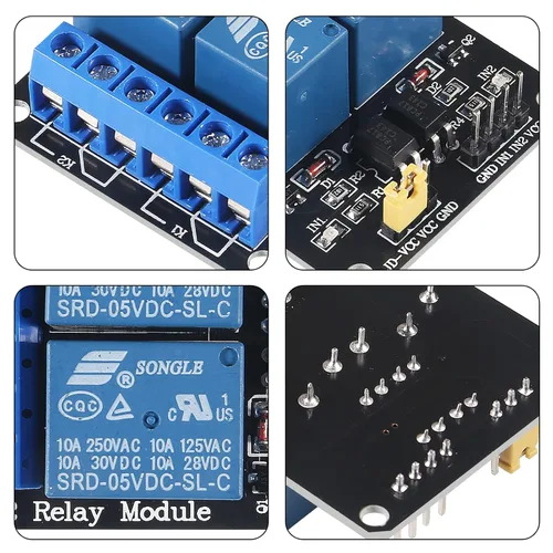 Miniatura 3 de Módulo de relé de estado sólido de 6 piezas, disparador de nivel alto/bajo, 5V, 2 canales para equipos de automatización de control