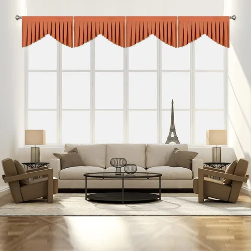 Miniatura 30 de Cenefas para Sala de Estar Amarillo Brillante Opacas con Bolsillo para Barra Cenefas para Ventanas, Paquete de 1 (Amarillo Brillante 39" An x 20" L)