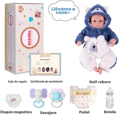 Miniatura 6 de BABESIDE Muñecas Reborn de bebé realistas Niño - Aiden 17 Pulgadas Muñeca de bebé realista hecha a mano de tela suave con cuerpo de silicona recién