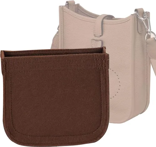 LOUKAYCCI Organizador de fieltro para bolsa H Evelyne 16, inserto de fieltro prémium para bolso (E16, marrón)