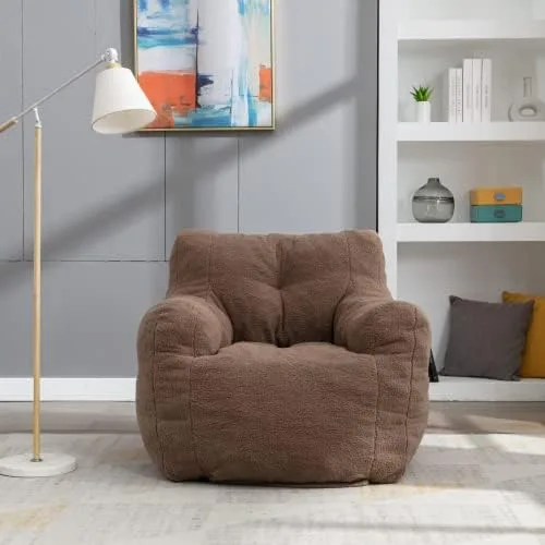 Miniatura 12 de anwickjeff Sillones puf, puf de relleno suave copetudo con relleno, sofá perezoso esponjoso, tumbona imperial gigante para dormitorio, sala de estar
