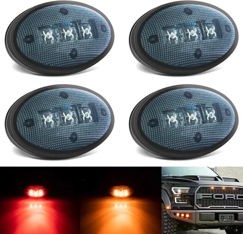 Miniatura 7 de KEING Luces LED con marcador lateral para guardabarros de cama doble para Ford 1999-2020 F250 F350 F450 F550 (2 unidades rojas + 2 unidades ámbar)