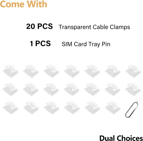 Miniatura 2 de 60 piezas de clips para cables transparentes con adhesivo de 3M, soportes de cables debajo del escritorio, gestión de cables para pared, coche