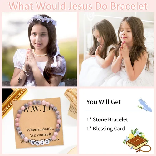 Miniatura 38 de Long tiantian WWJD - Pulsera con texto en inglés «What Would Jesus Do», pulseras WWJD para mujeres, pulseras W.W.J.D para hombres, joyería