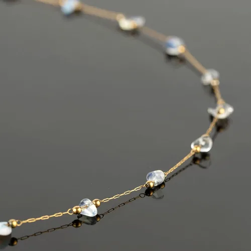 Miniatura 5 de UMAOKANG Cadena de piedras preciosas transparentes de 13 pies para hacer joyas, cadenas de collar de cristal curativo natural crudo chapado en oro a