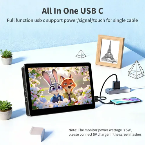 Miniatura 4 de Monitor portátil con pantalla táctil, monitor externo 1080P de 15.6 pulgadas con lápiz óptico MPP incluido, IPS, FHD, 100% sRGB, 400 nits, soporte