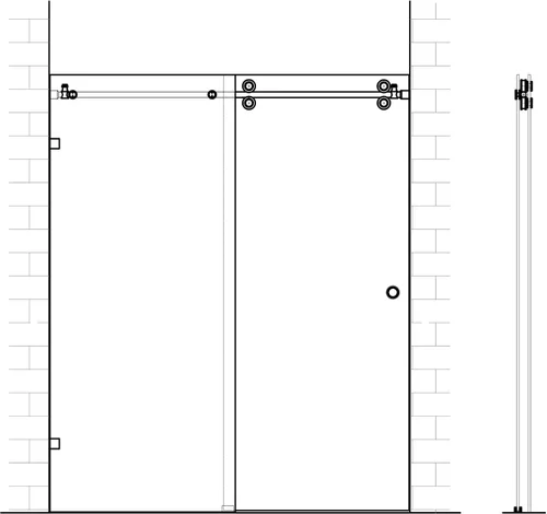 Miniatura 6 de DIYHD NBSHOWERC - Accesorios para puerta de granero de acero inoxidable sin marco, kit de ducha de 5 pies (cromado) Glass not included; Features