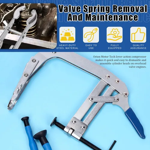 Miniatura 3 de Glarks 5 compresores universales de resorte de válvula con capacidad de 3.5 a 9 pulgadas y kit de lapper de válvula, 1 herramienta de extracción
