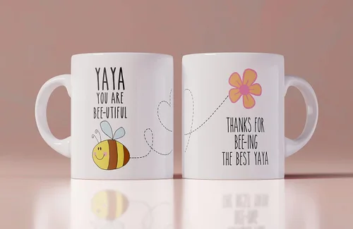 Yaya You Are Bee-Utiful Beautiful - Taza de café con mensaje personalizado con ilustración de abeja linda, regalo para el día de la madre, regalo