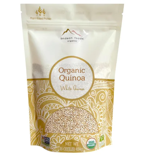 Andean Foods Organic Quinoa blanca de alta calidad, superalimento, sin OMG, sin gluten, vegano, 1 libra, 16 onzas Blanco