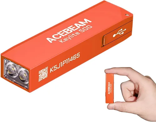 Miniatura 10 de ACEBEAM Keylite 500 Linterna de Llavero de Altos Lúmenes Recargable, Linterna EDC de Bolsillo Plana Ultra Compacta con LEDs Duales, 6 Modos, Carga