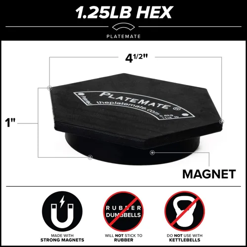 Miniatura 2 de Par de Pesos Magnéticos Microload de PlateMate - Elija entre 1.25 libras o 2.5 libras Hex