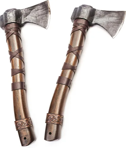 Miniatura 10 de Norse Tradesman Hacha de lanzamiento vikingo de 14 pulgadas, hacha nórdica totalmente afilada, cabeza de hacha de acero al carbono con punto de cruz