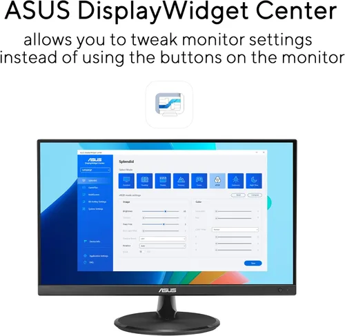 Miniatura 9 de ASUS Monitor de cuidado ocular de 22" (VP229QF) - 100Hz, IPS, Full HD, 99% sRGB, sin marco, sincronización adaptativa, DisplayPort, HDMI, luz azul