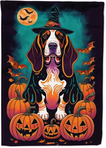 Miniatura 43 de Caroline's Treasures DAC1466GF - Bandera decorativa para jardín de Halloween de Affenpinscher Witchy para jardín, decoración para patio exterior
