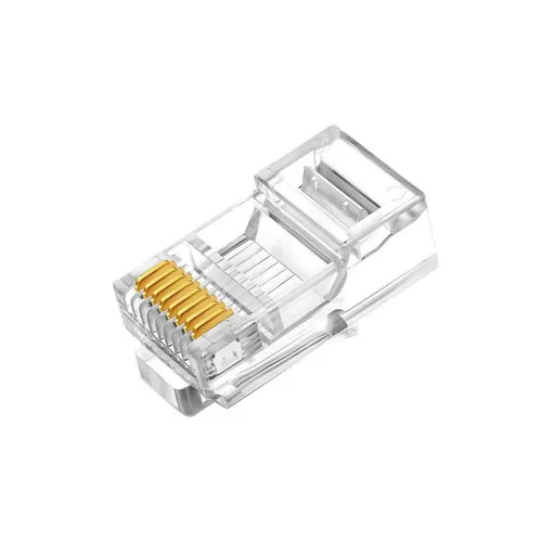 Miniatura 8 de 50 conectores RJ45 Cat6, conectores RJ45 C6, conectores RJ45 blindados de metal Cat6, conectores de enchufe de red modular FTP 8P8C