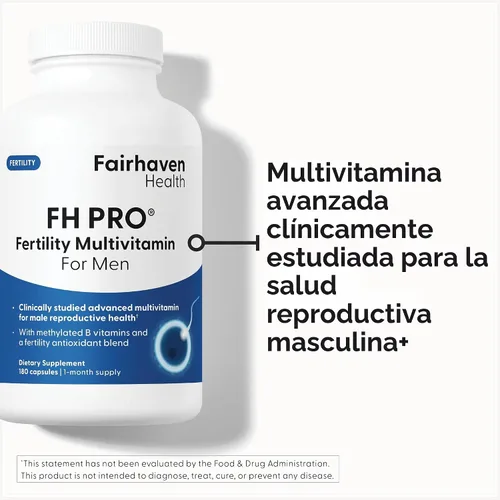 Miniatura 2 de Fairhaven Health FH Pro para Hombres Suplementos para la fertilidad prenatal de grado prémium clínicamente estudiados para hombres Suplementos