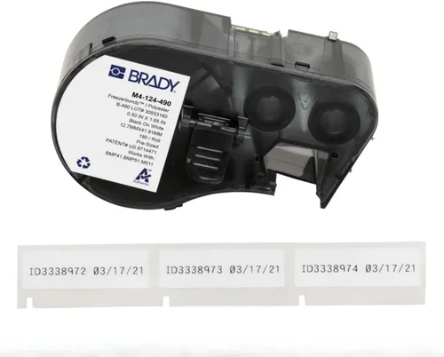 Miniatura 27 de Brady Auténticas etiquetas envolventes de vinilo autolaminables (M4-91-427) de 1.5 pulgadas de alto x 1 pulgada de ancho, negro sobre blanco