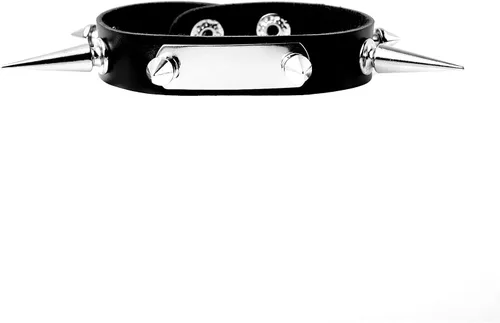 Miniatura 8 de Eigso Steampunk Retro Spike Cuff Bracelet para hombres y mujeres (negro)
