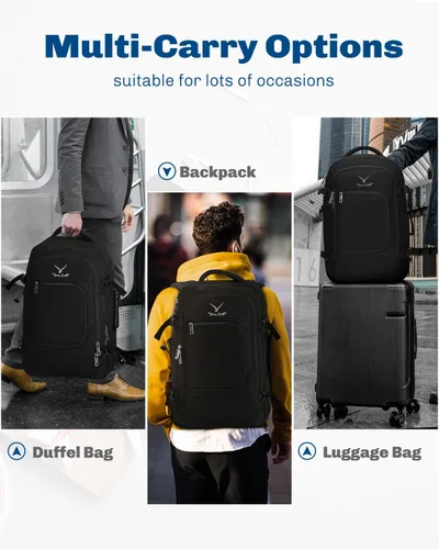 Miniatura 9 de Hynes Eagle Mochila de viaje 40L aprobada para vuelo, mochila de mano para hombre, gran cabina, fin de semana, mochila para computadora portátil