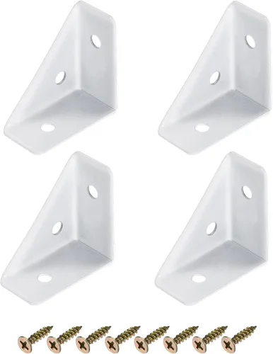 uxcell 4 soportes de esquina angulares de 1.496 pulgadas x 1.496 pulgadas, soportes de acero laminado en frío con tornillos para borde de escritorio